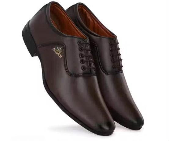Grown Brown Formal Lace-Up Shoes foe Men