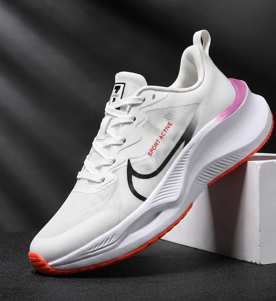 Stylish casual sport shoe for Men |Sporty and Casual Look | Classic White | W-9338