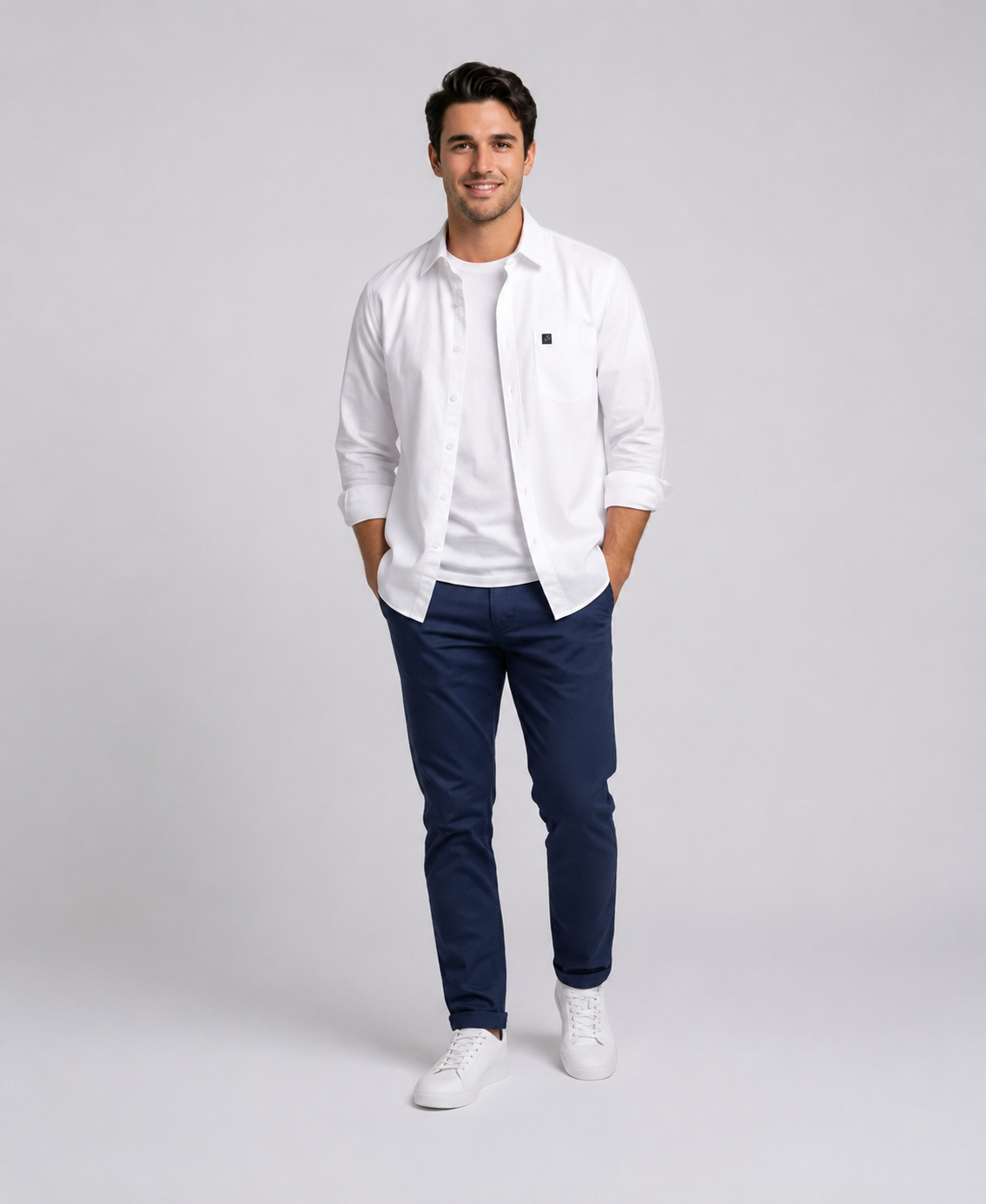 White classic looking shirt for men