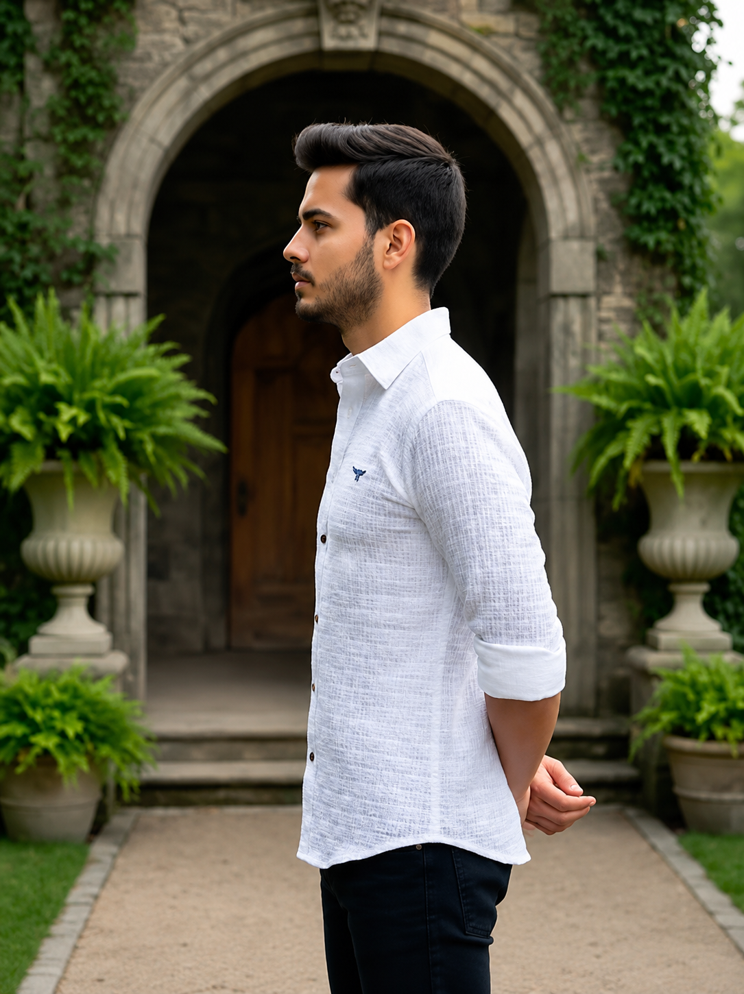 White long sleeve shirt daily ues