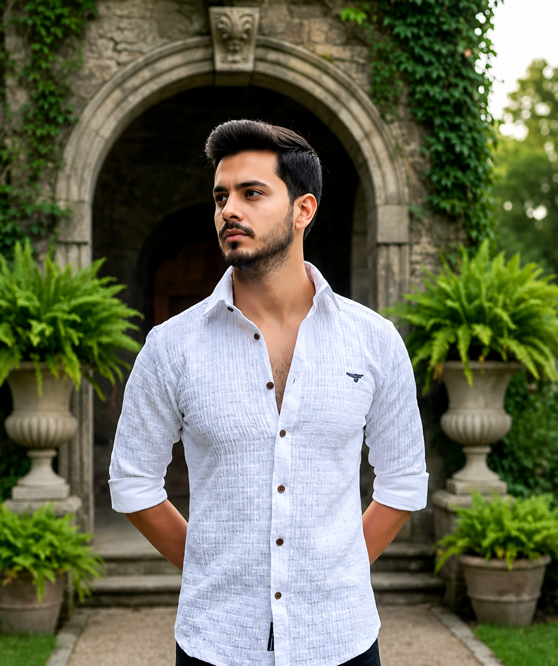 White long sleeve shirt daily ues
