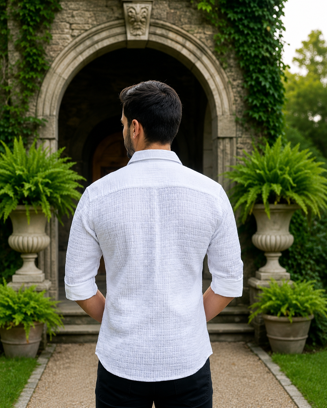 White long sleeve shirt daily ues
