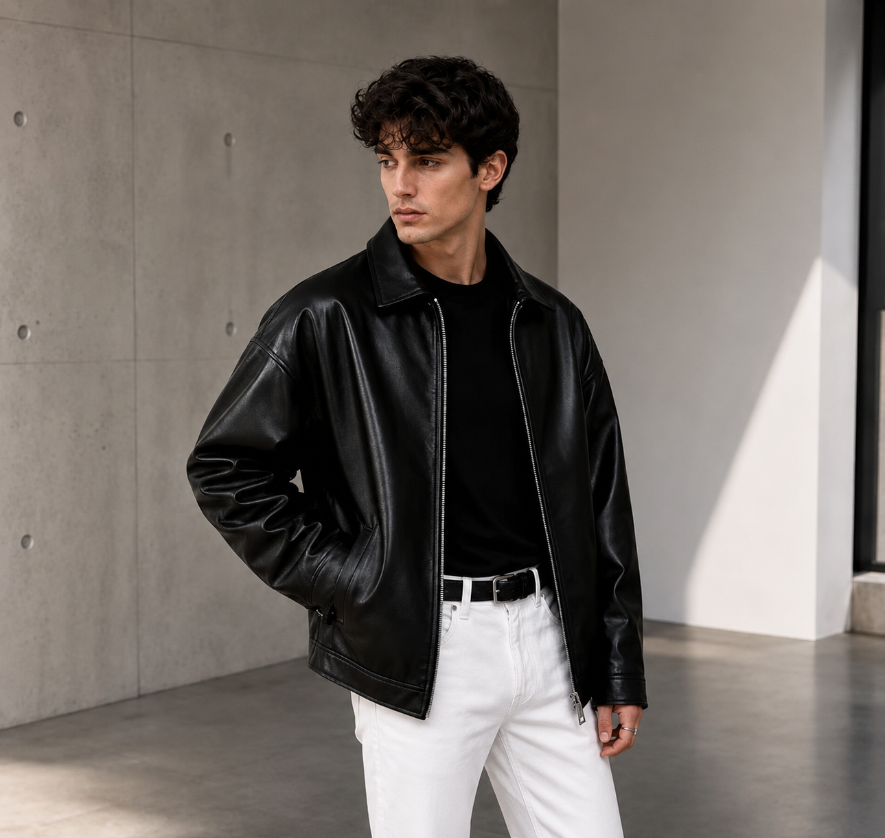 Black Faux Leather Jacket