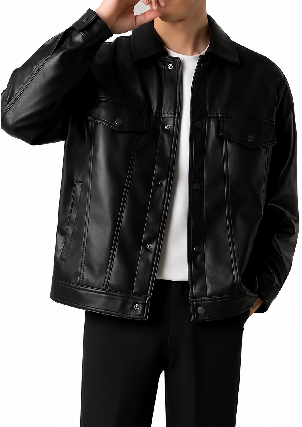Classic Looking Leather Jacket for Men