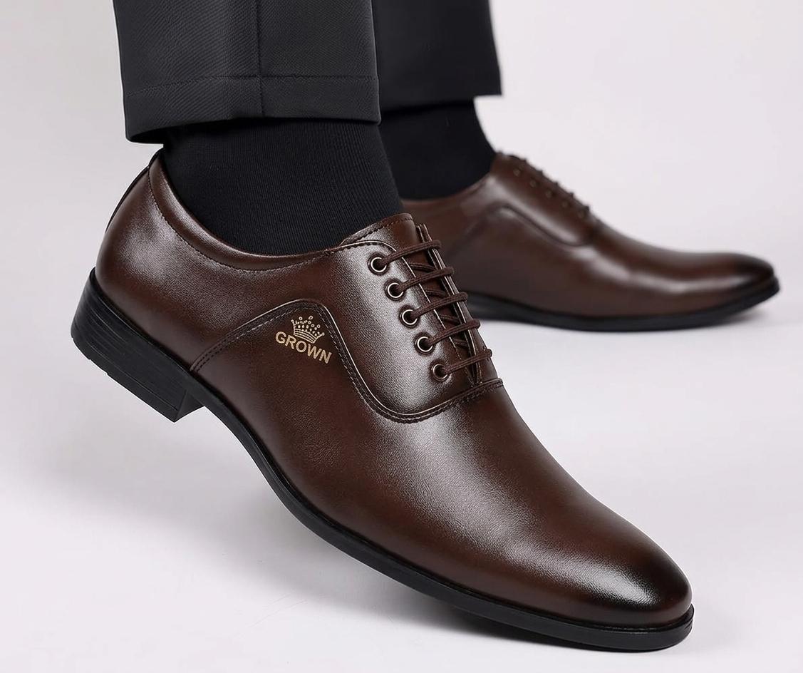 Grown Brown Formal Lace-Up Shoes foe Men