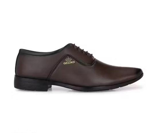 Grown Brown Formal Lace-Up Shoes foe Men